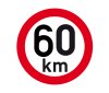 Samolepka reflexní rychlost 60 km, průměr 200 mm                                                                                                                                                                                                               