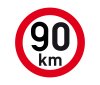 Samolepka reflexní rychlost 90 km, průměr 200 mm                                                                                                                                                                                                               