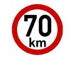 Samolepka reflexní rychlost 70 km, průměr 200 mm                                                                                                                                                                                                               